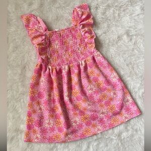 Primark Pink Floral Smocked Sundress with Yellow Accents